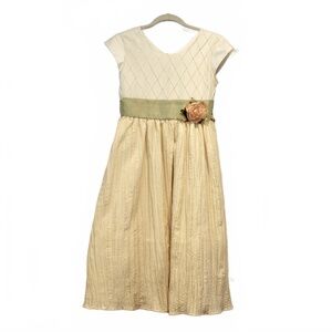 Genuine Rose Girls Dress Yellow and Sage Green Size 12